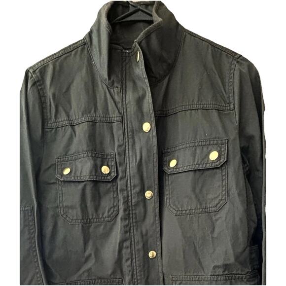 J Crew Relaxed Boyfriend Field Jacket Sz Sm Khaki Green Cinch Waist Full Zip - Picture 2 of 6